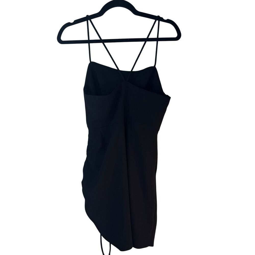 2/$30 ZARA Black Small Sleeveless Ruched Mini Dress NWT - Picture 4 of 16